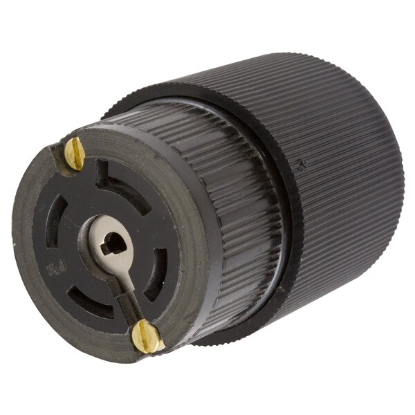 Locking Connector, Non-NEMA, 20 A, 120/208V AC, Three Phase, 4 Pole, Screw Terminals, Black